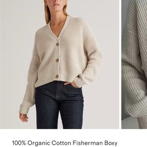 Quince Organic Cotton Cream Cardigan
